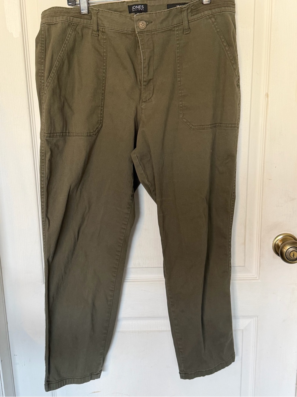 Jones New York Olive Green Cropped Utility Pants